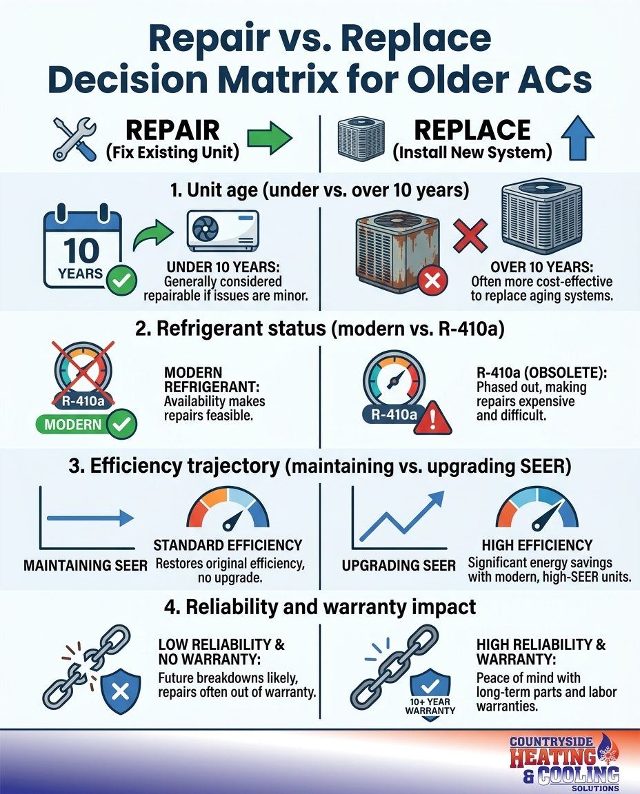 Repair vs. Replace Decision Matrix for Older ACs