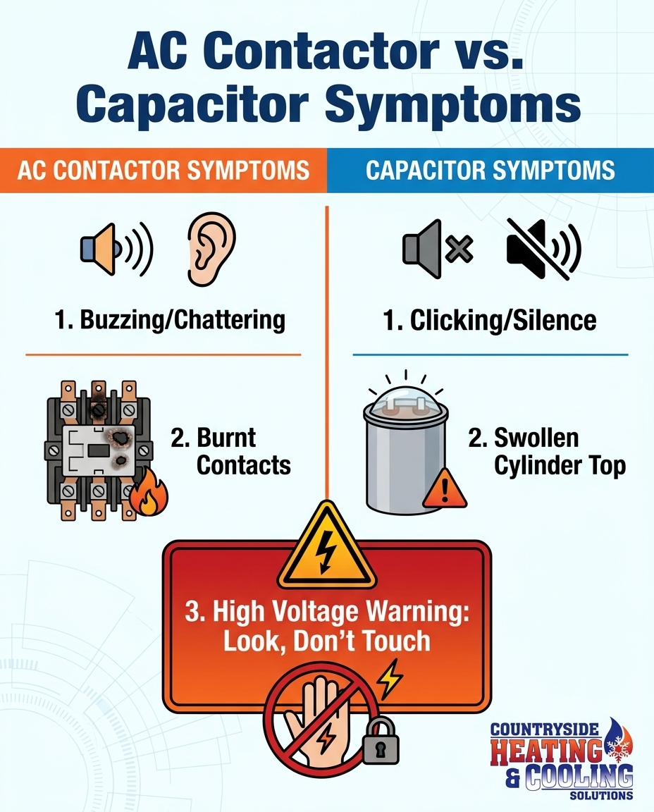 AC Contactor vs. Capacitor Symptoms