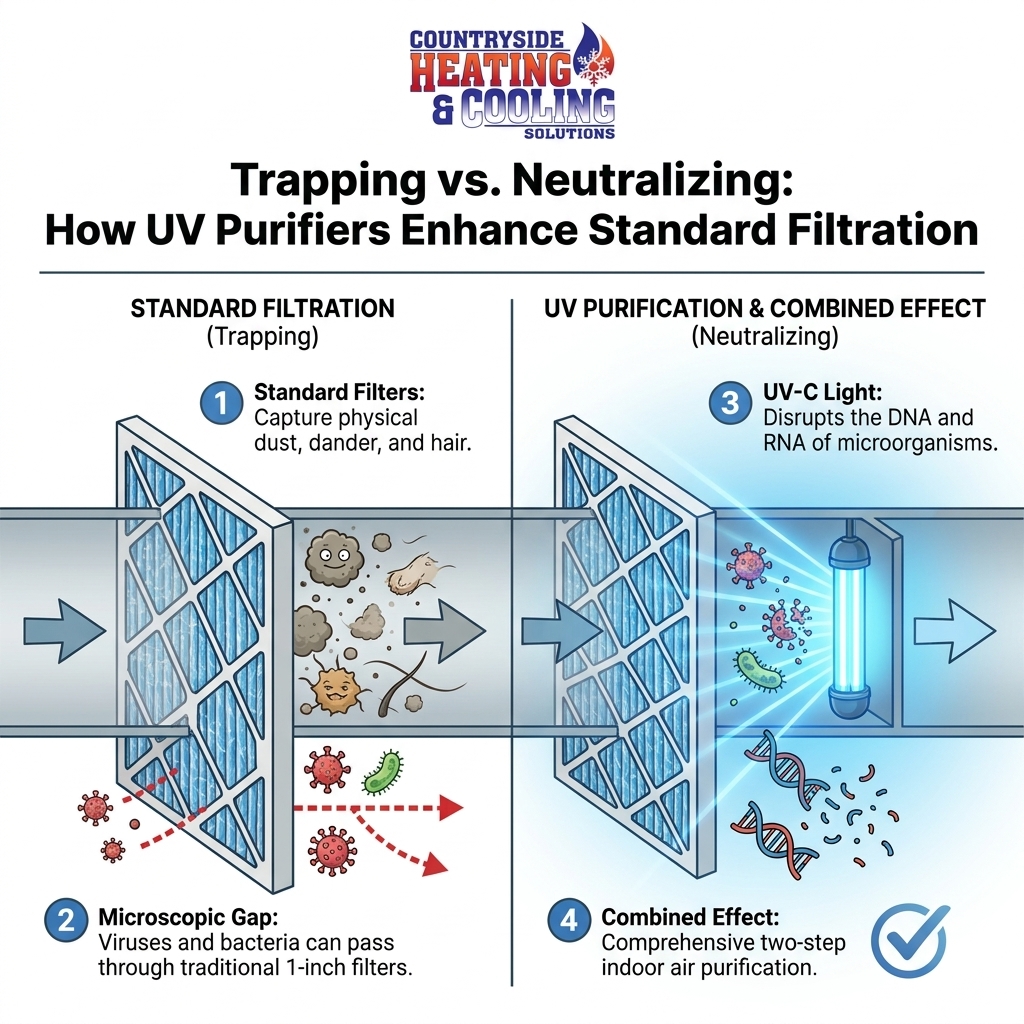 Trapping vs. Neutralizing: How UV Purifiers Enhance Standard Filtration