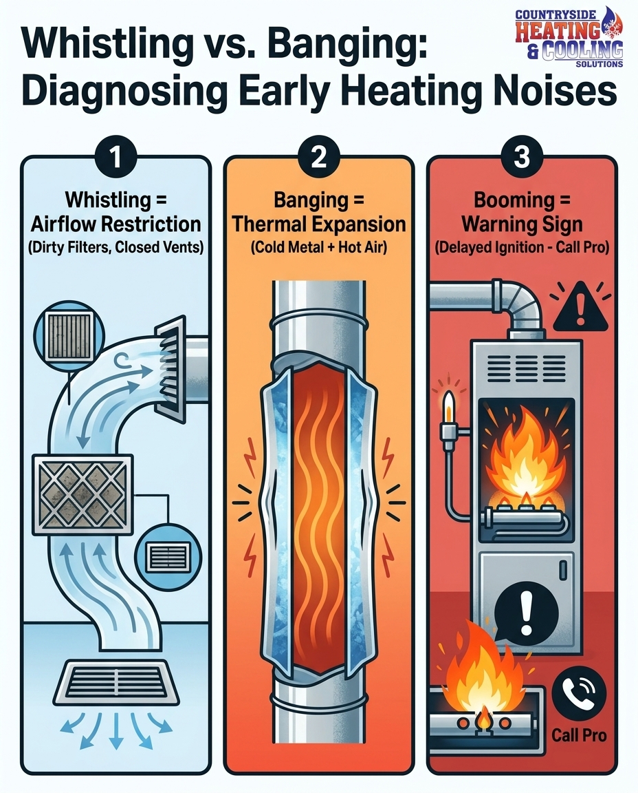 Whistling vs. Banging: Diagnosing Early Heating Noises