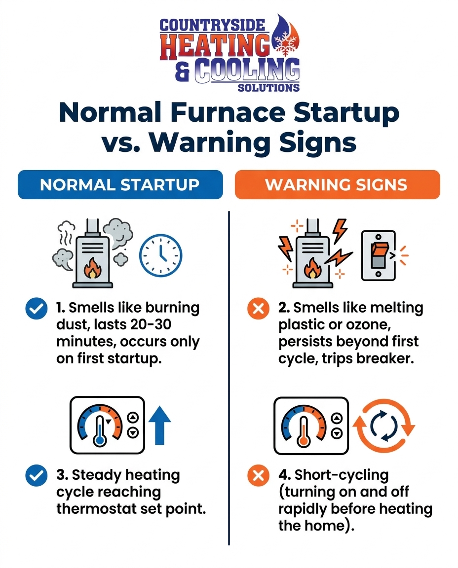 Normal Furnace Startup vs. Warning Signs