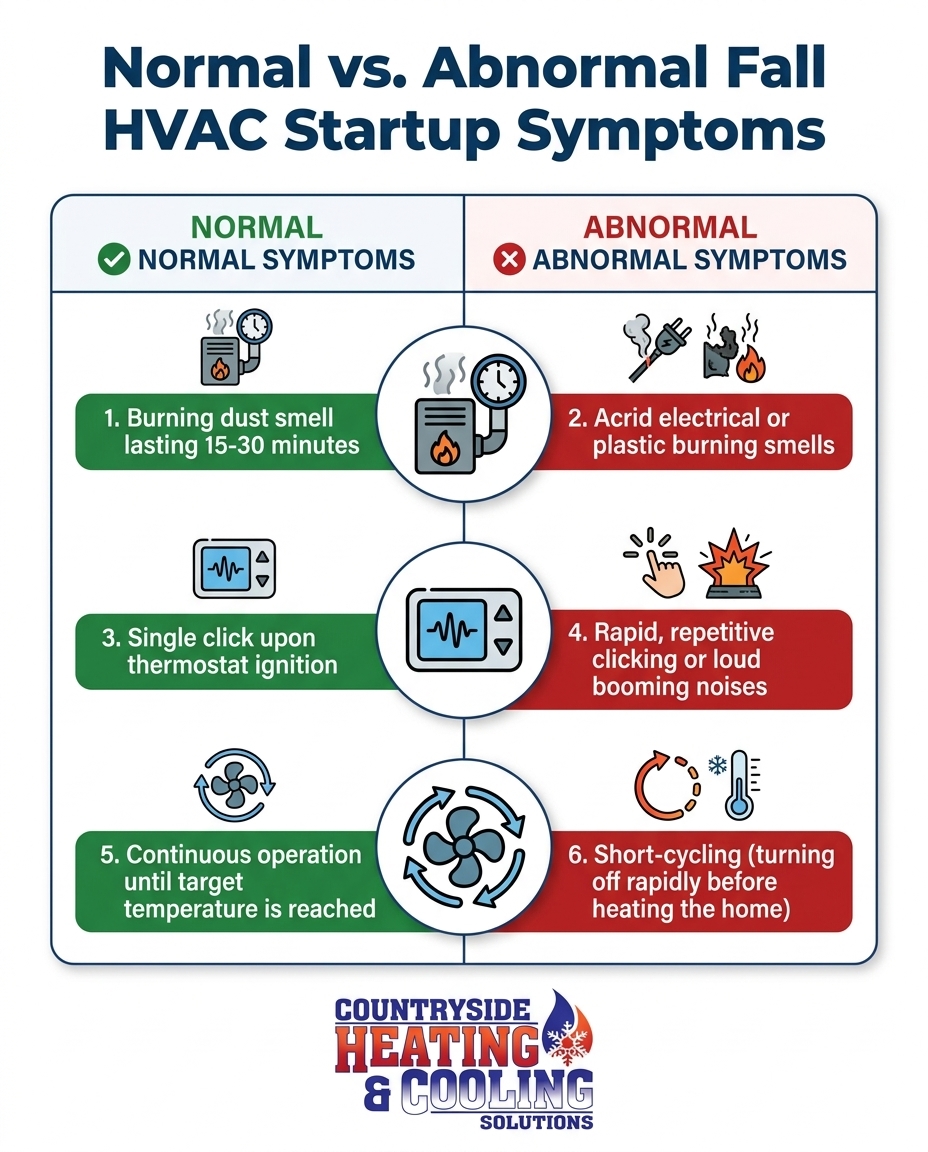 Normal vs. Abnormal Fall HVAC Startup Symptoms