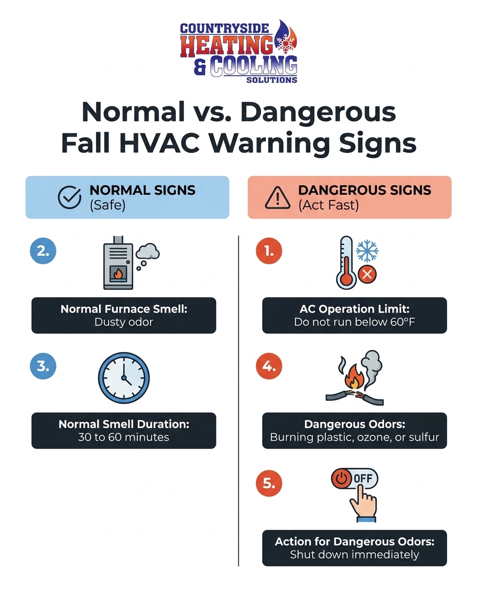 Normal vs. Dangerous Fall HVAC Warning Signs