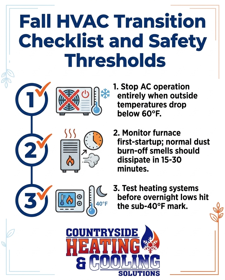 Fall HVAC Transition Checklist and Safety Thresholds