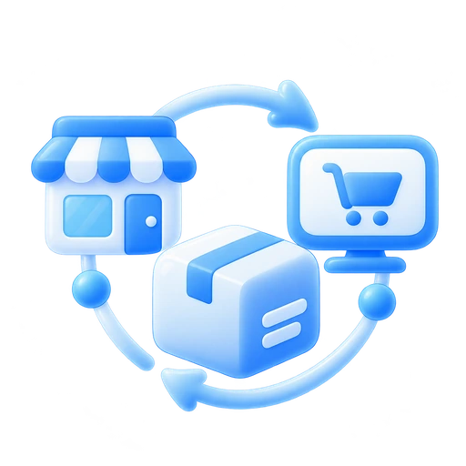 One inventory in store and online icon