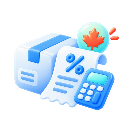 Quebec taxes and Canadian shipping icon