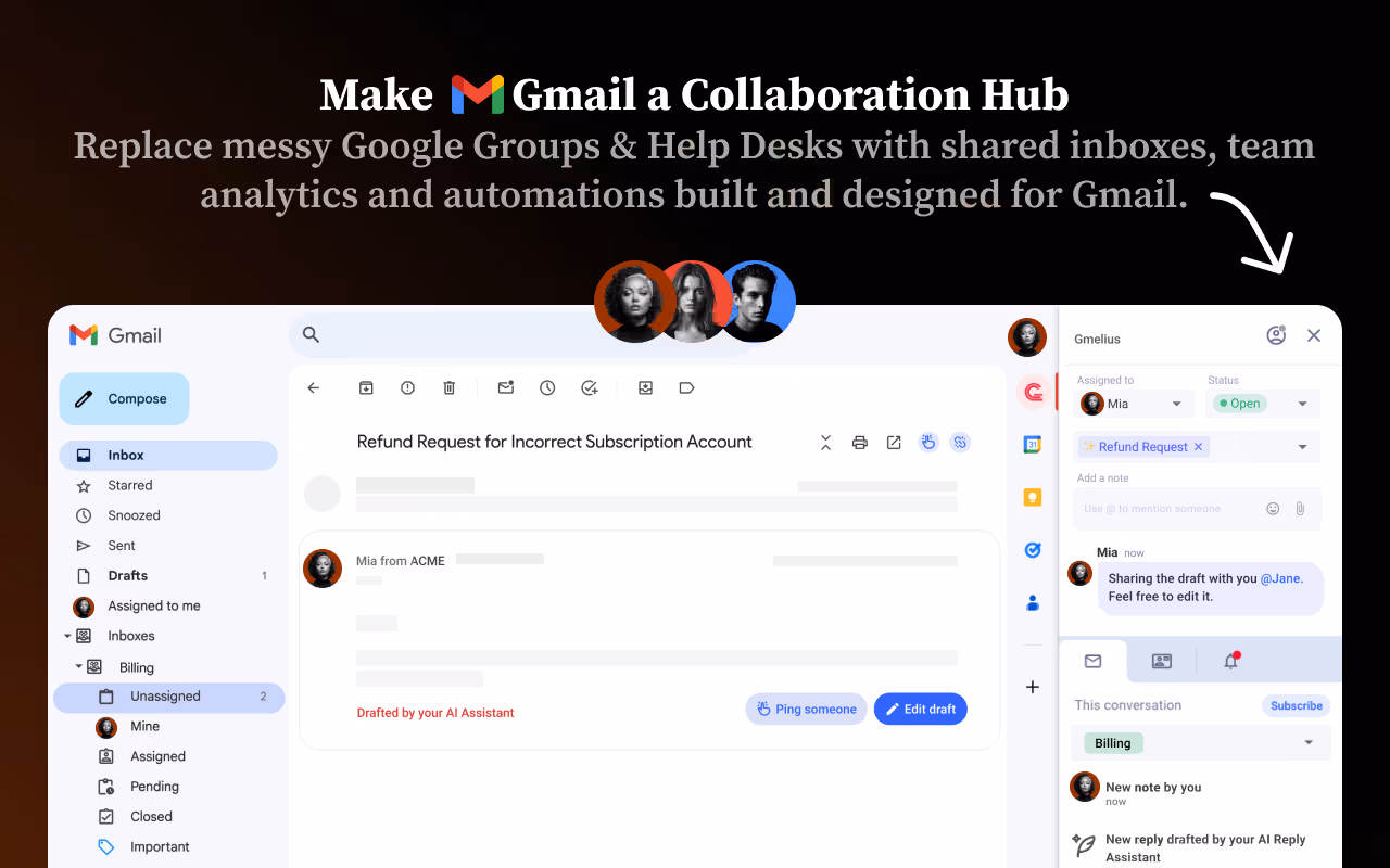 Extension for Gmail: Shared Inboxes