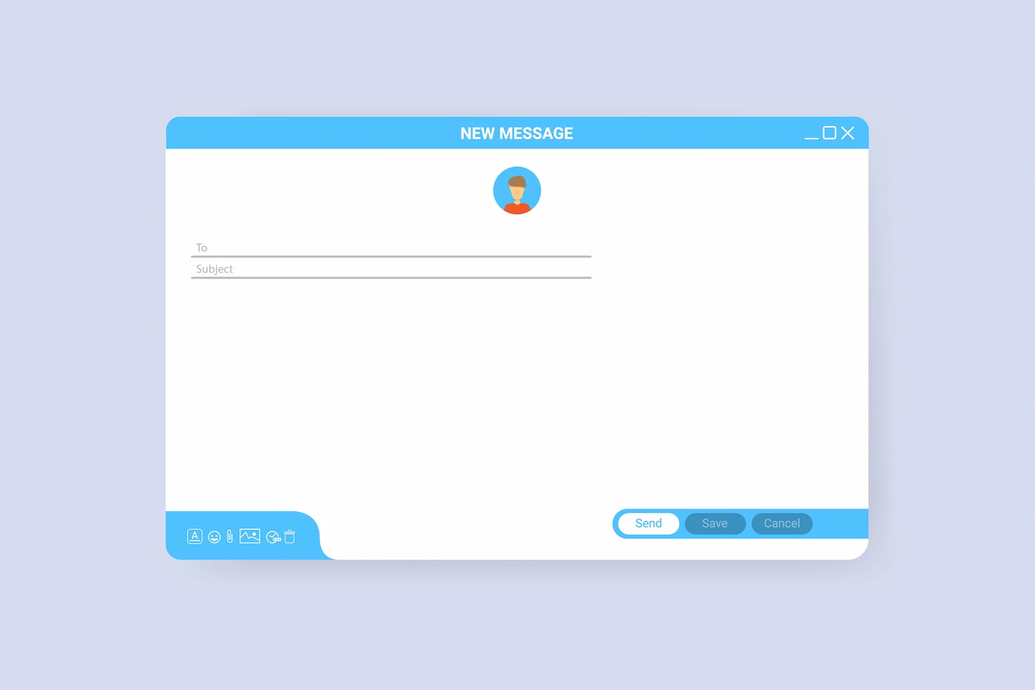 Blank email template.