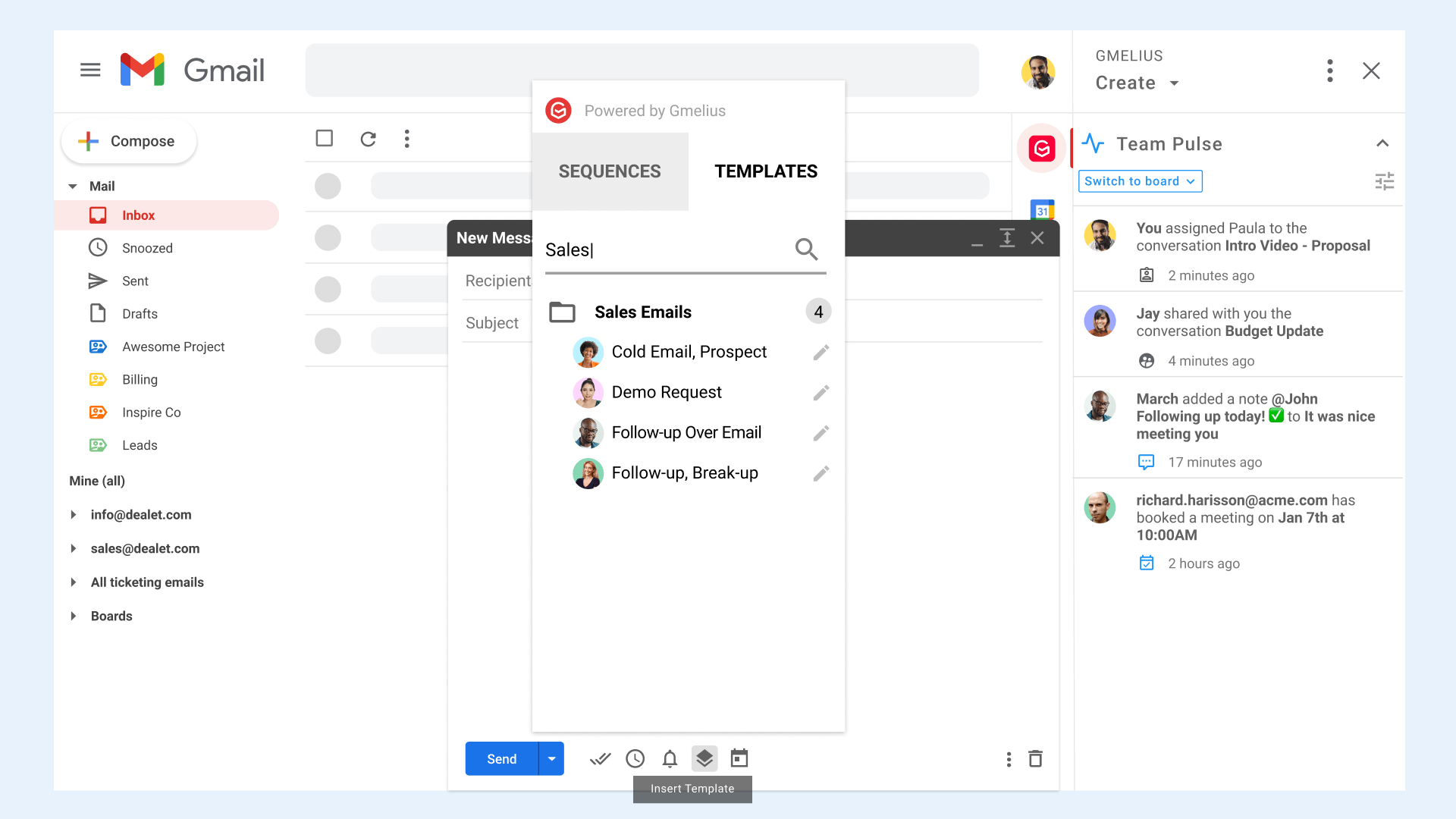 Template Sales in Gmail