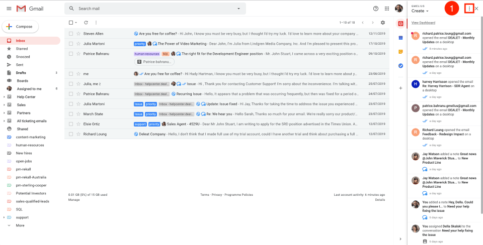 Gmelius turns Gmail into a collaborative inbox