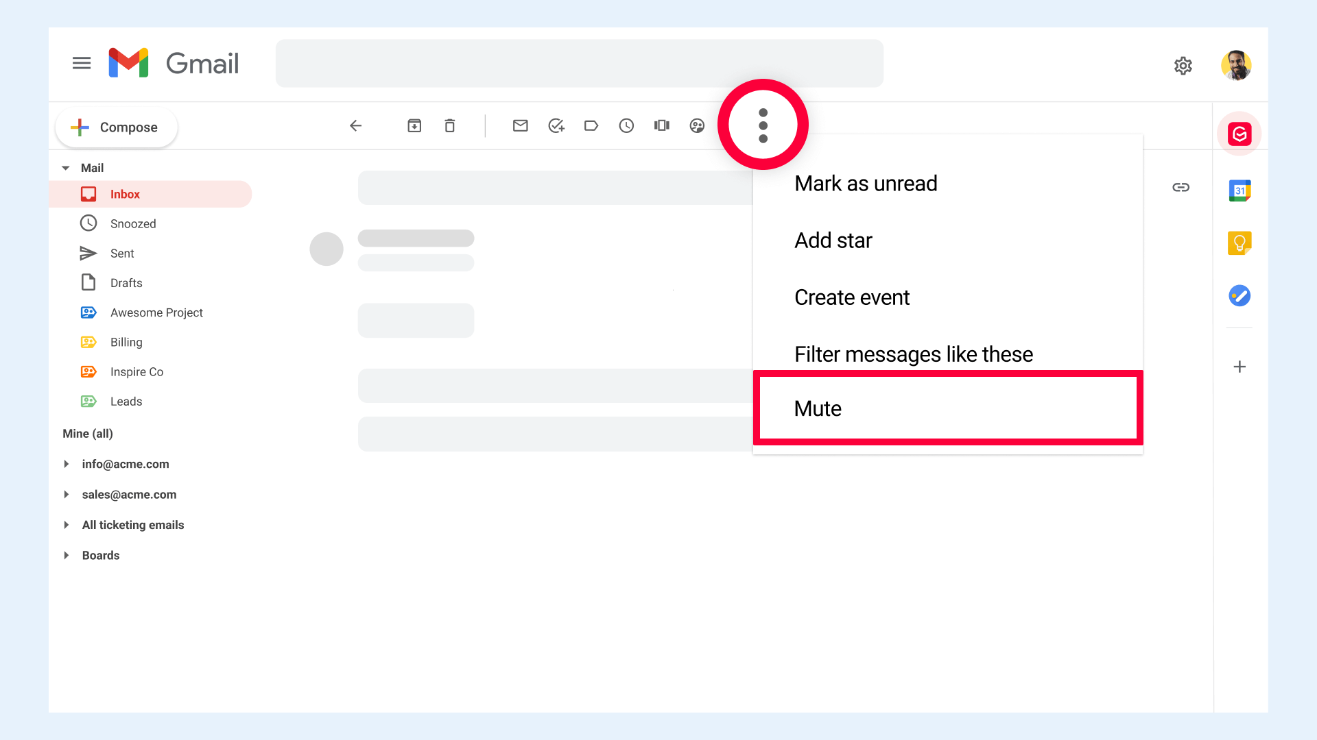 Mute conversation on Gmail
