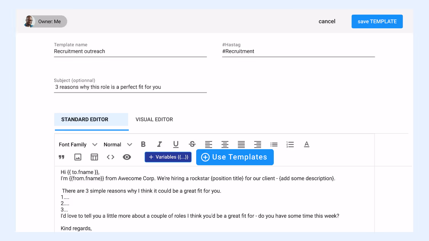 Gmelius email template.