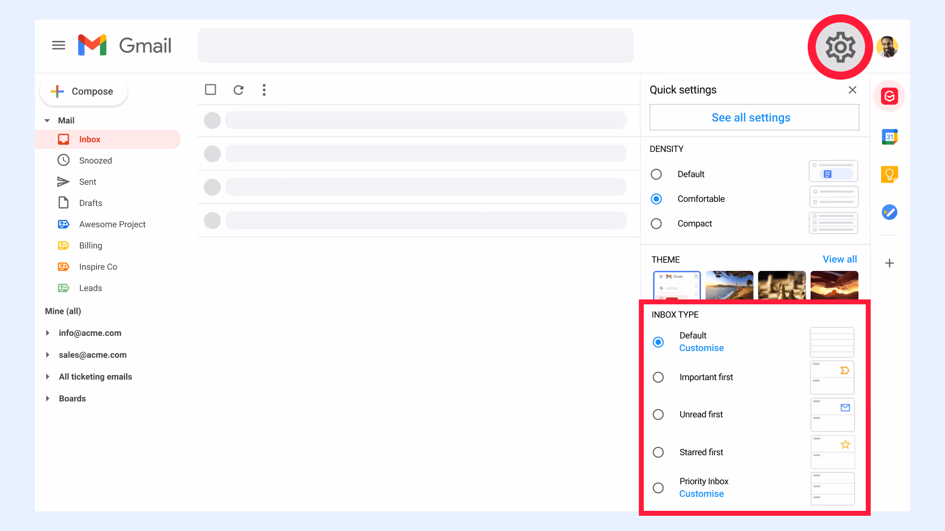 Gmail settings