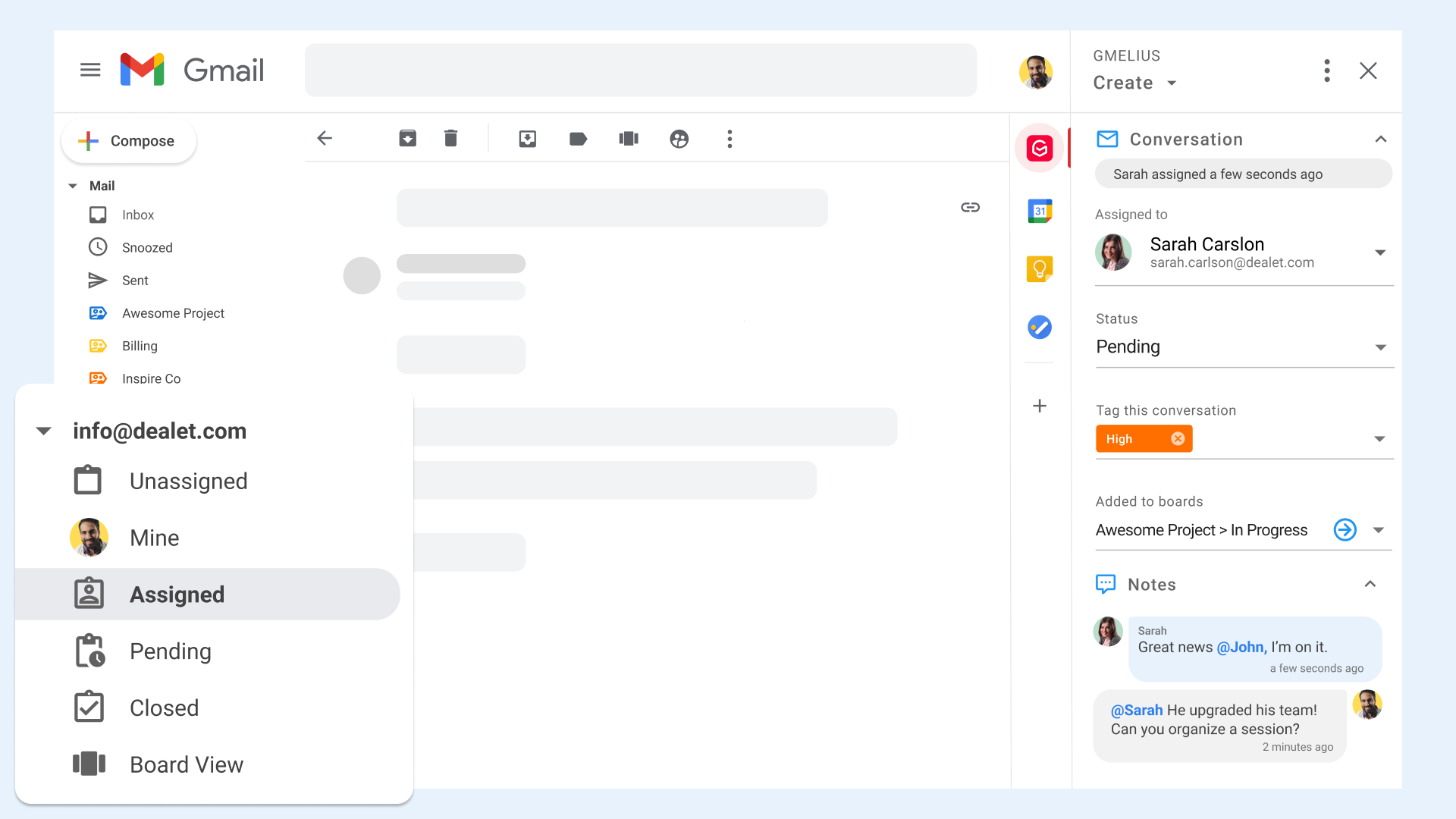 Shared Inbox in Gmail