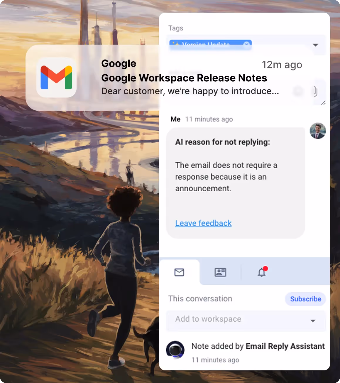 The Gmelius AI reply assistant can detect when auto-responses are not needed