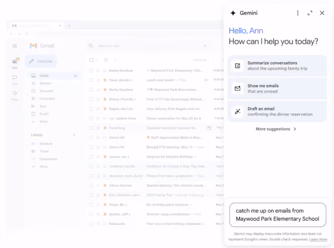 Google brings its Gemini AI to Gmail to help you write and summarize emails (June 2024)