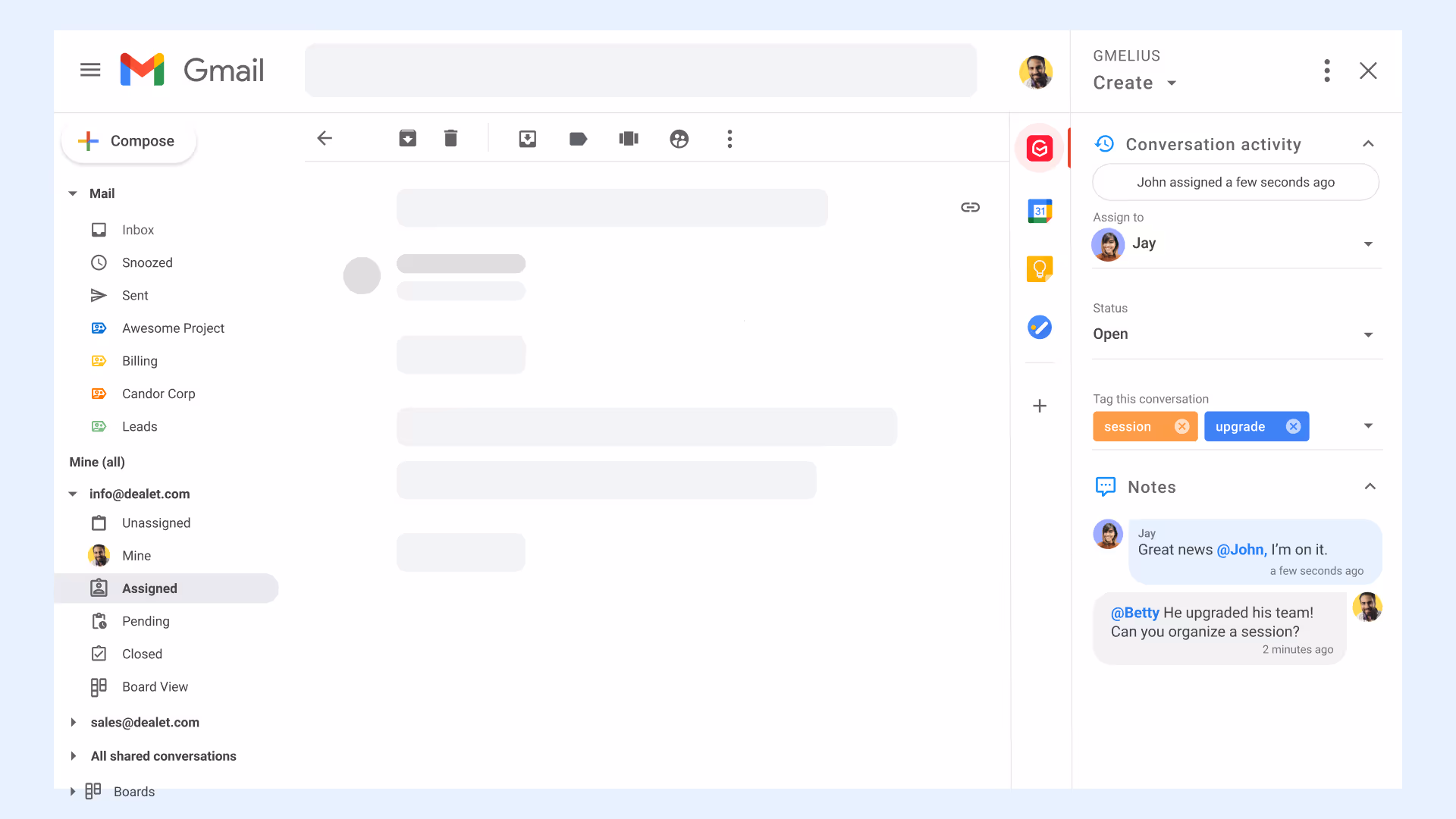 Gmelius, which is a platform for Google collaborative inbox