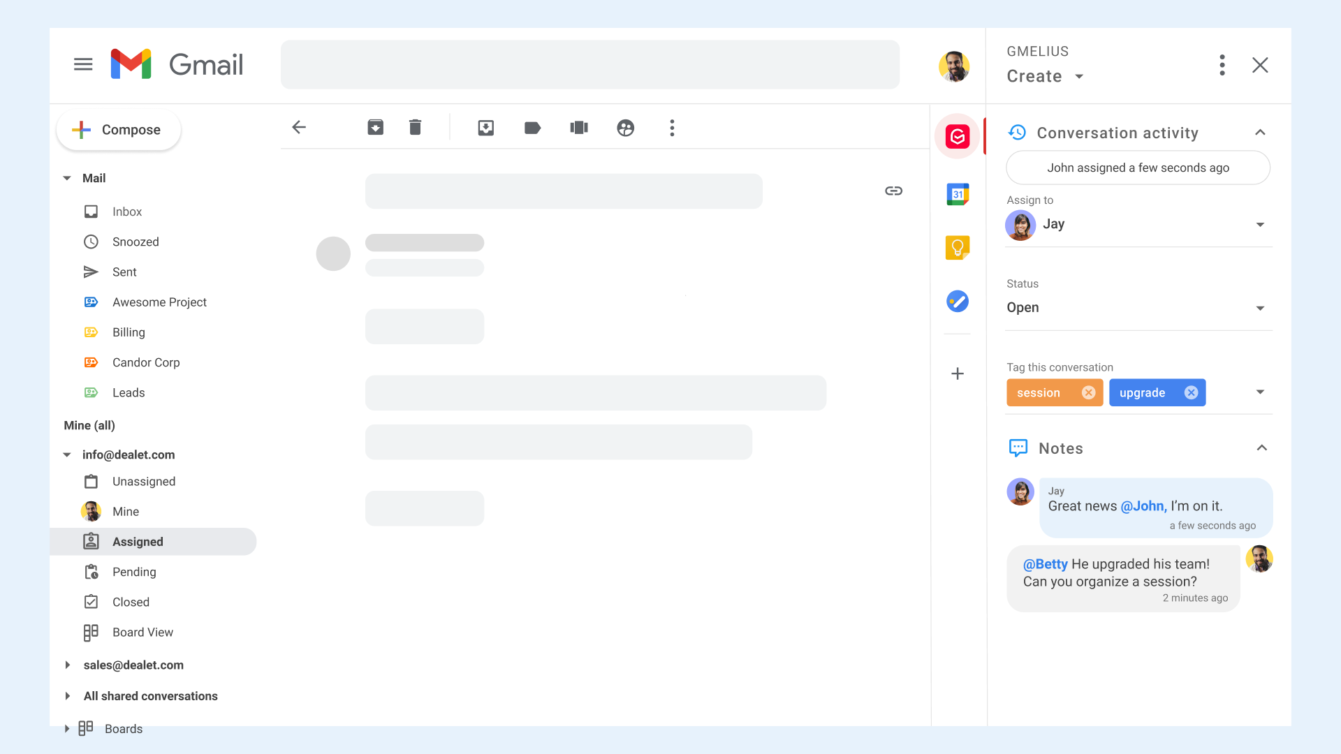Gmelius, which is a platform for Google collaborative inbox