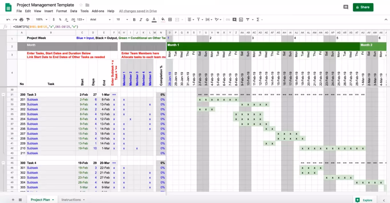 Google Sheets may suffice for simple and short-term projects