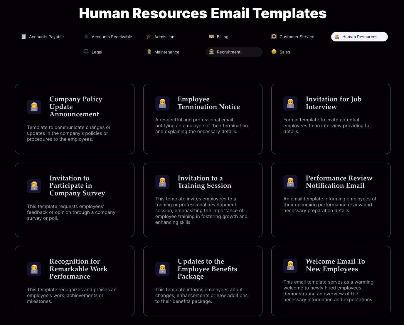 Best HR email templates