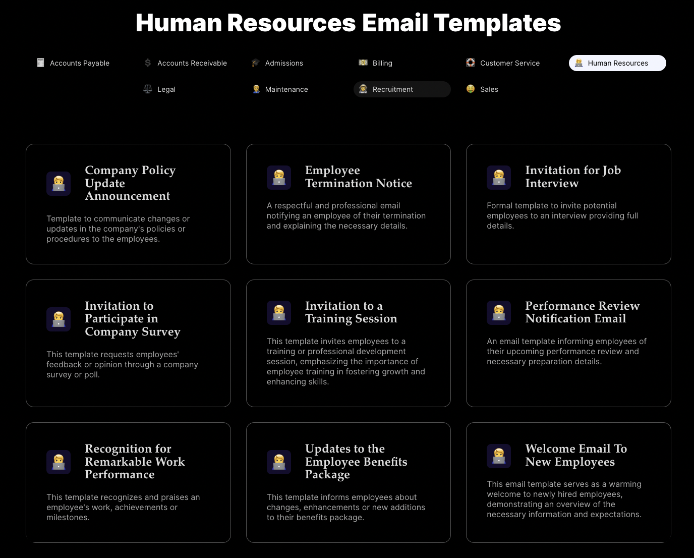 Best HR email templates