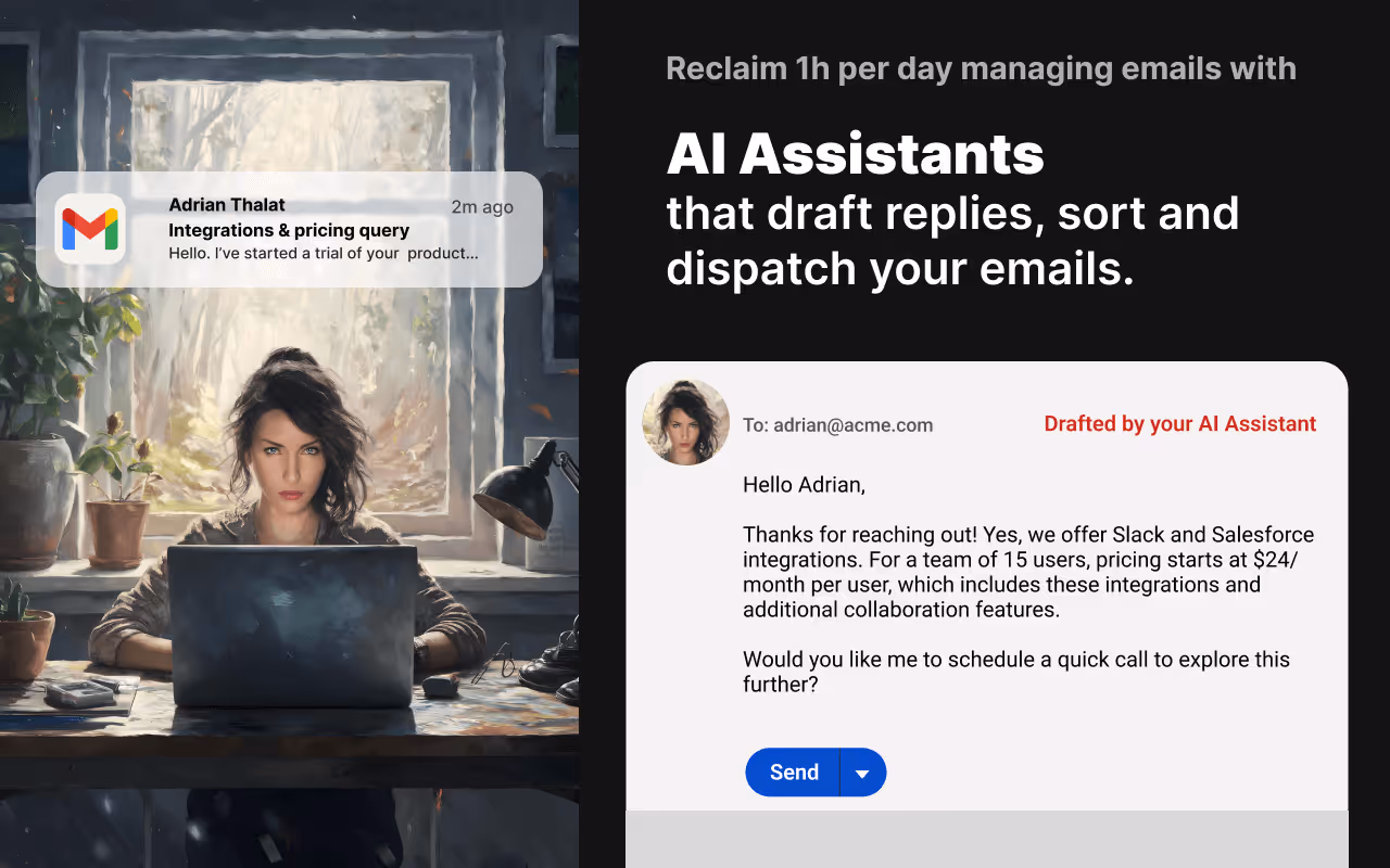 Example of an AI assistant: Gmelius AI