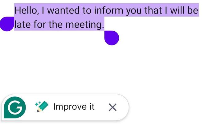 Improving email tone using Grammarly AI