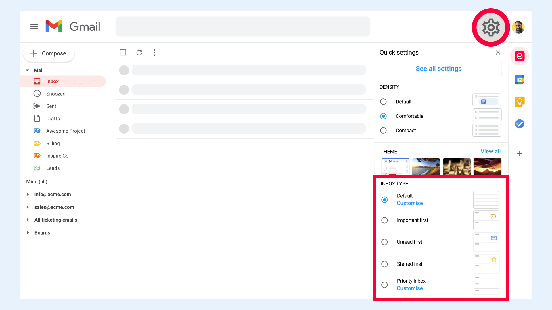 Gmail settings