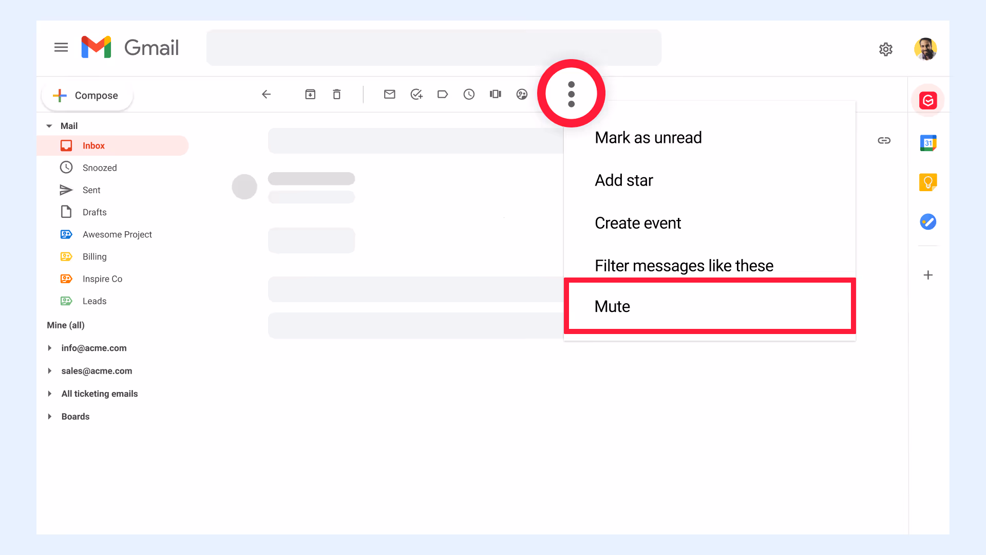 Mute conversation on Gmail