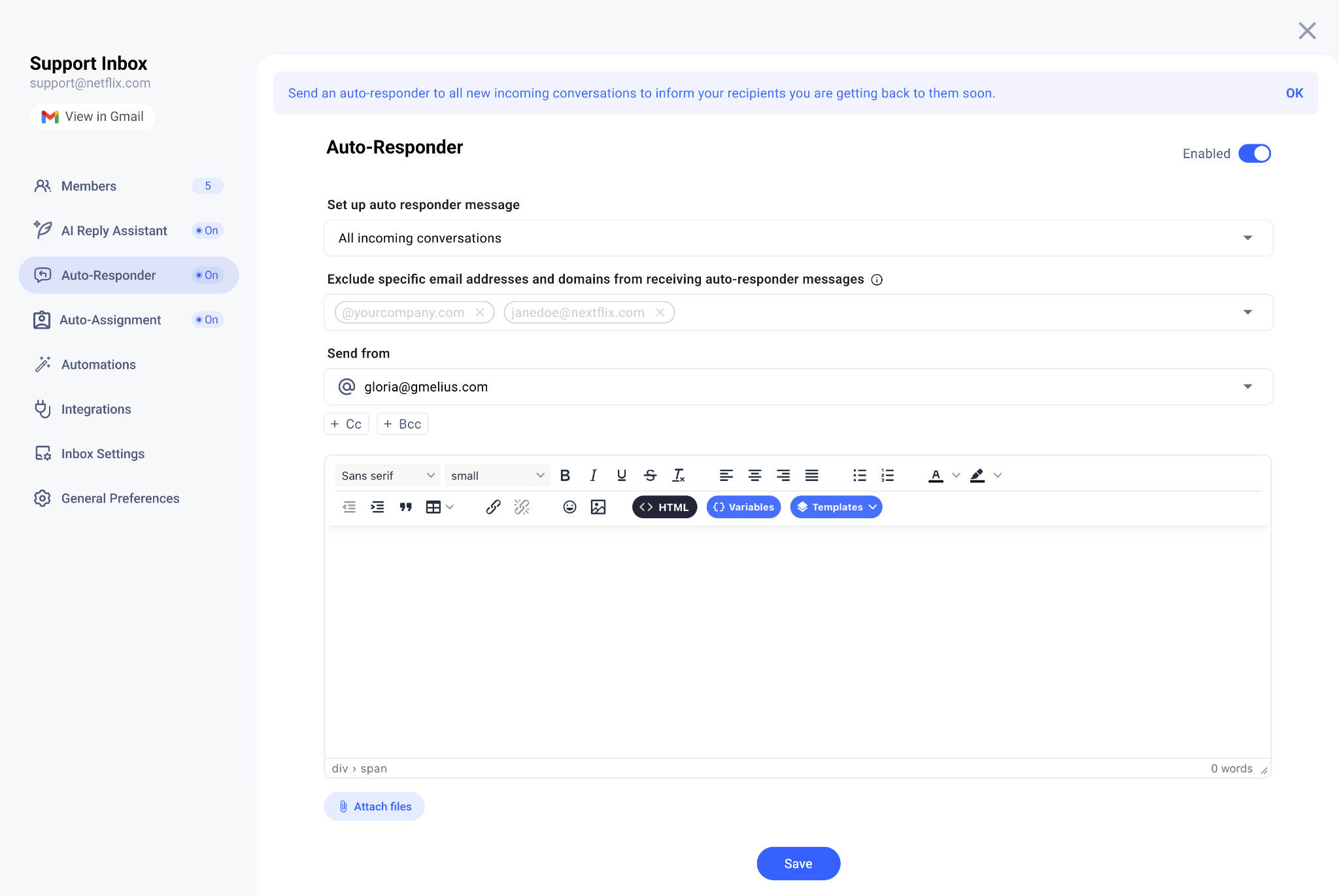 Using a powerful automated email response tool