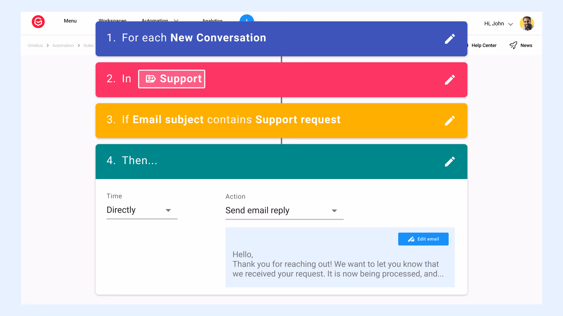 Auto-replies workflow automation