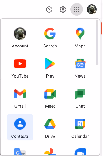 Google Contacts in Gmail
