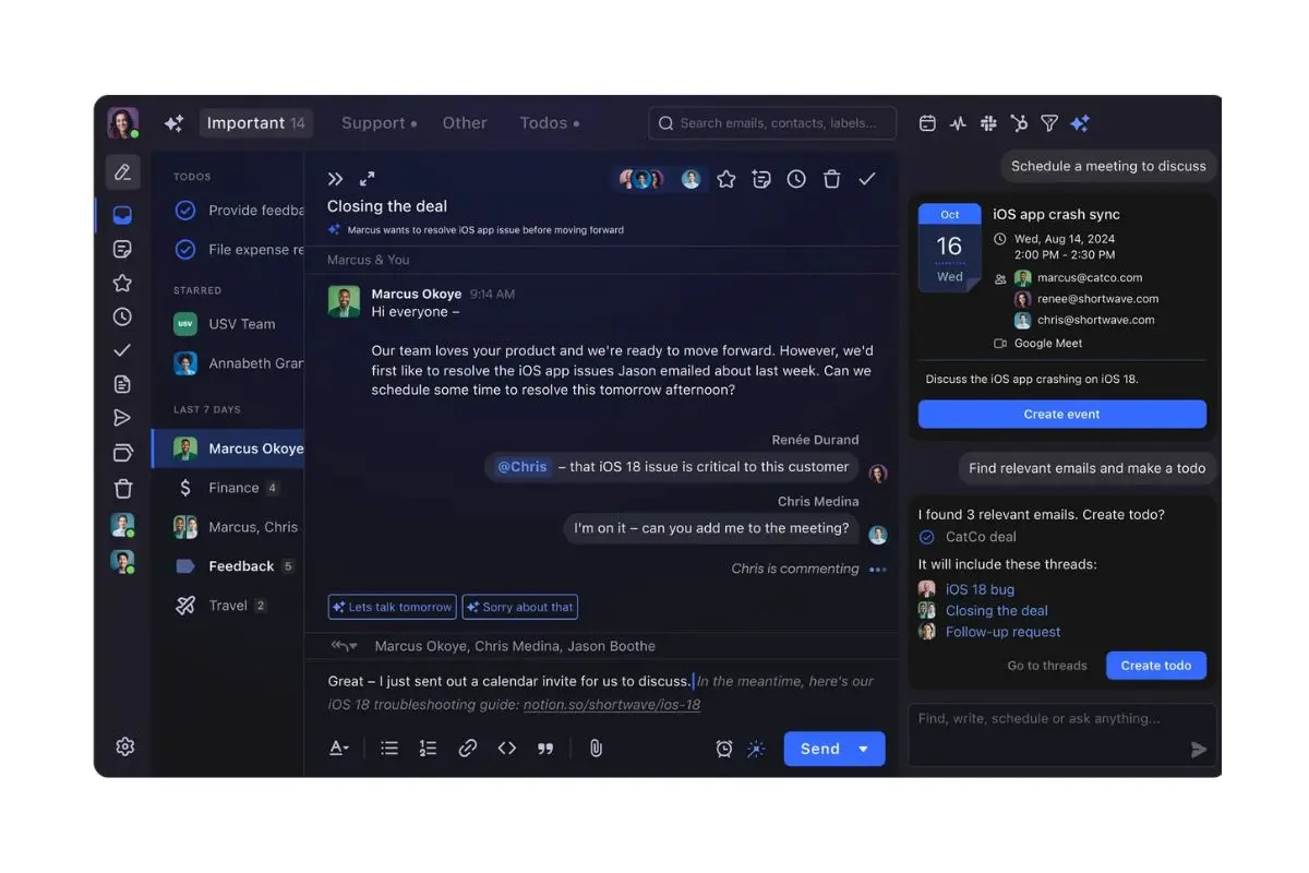Shortwave's sleek, if cslightly cluttered, interface