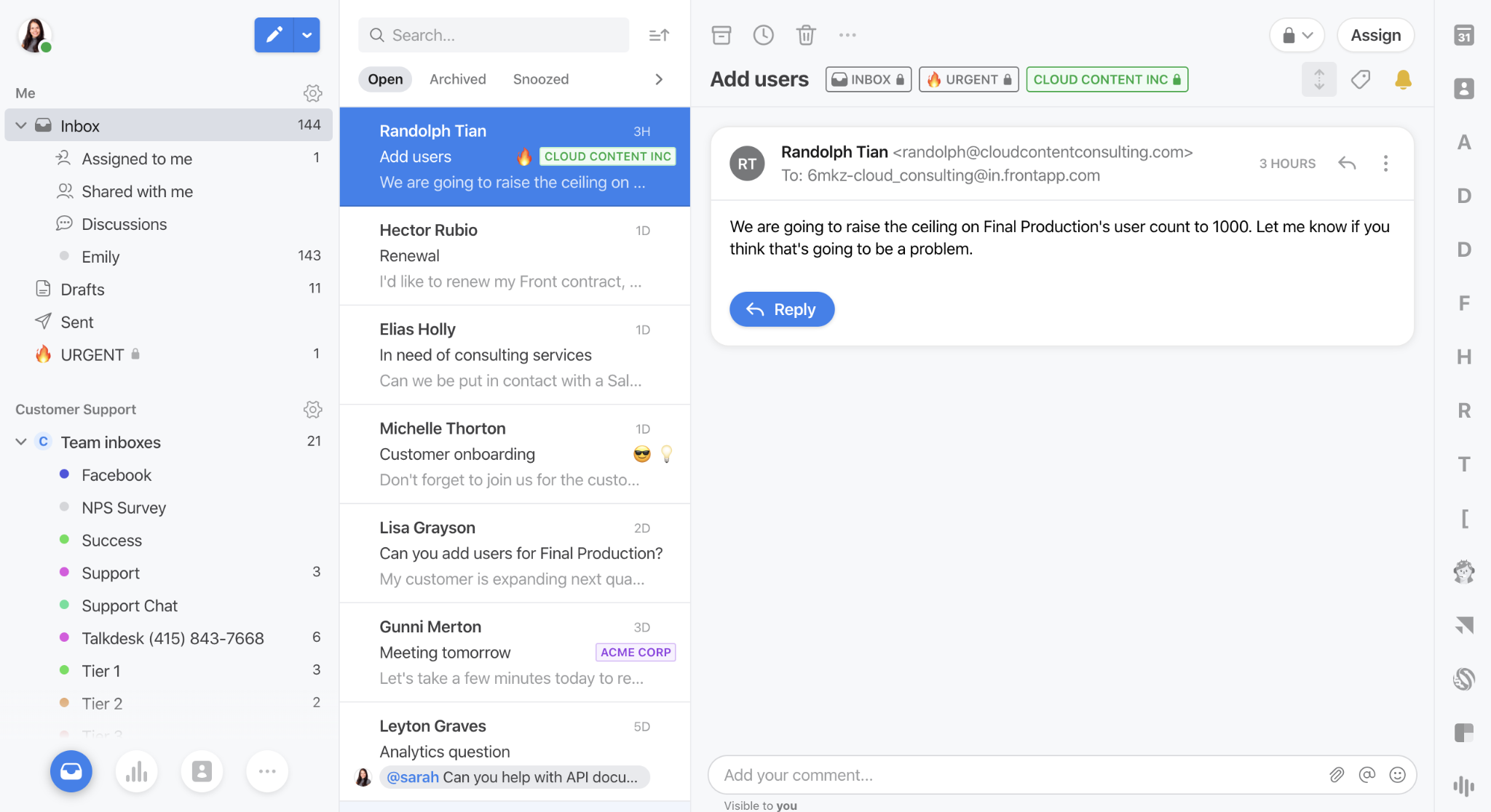 Fron't omnichannel inbox