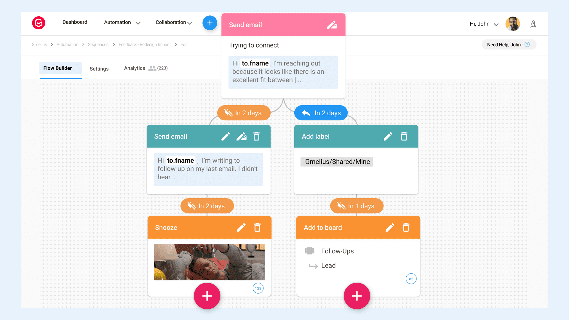 Gmelius provides highly configurable IFTTT automation