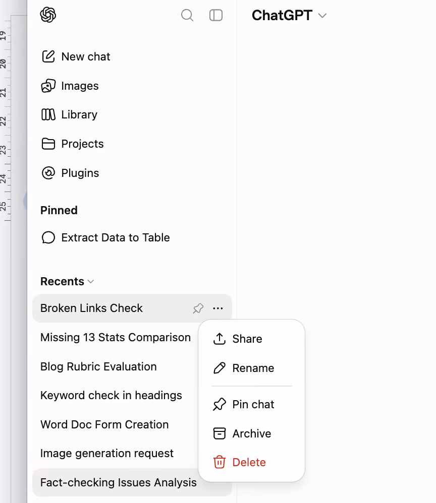 how to delete ChatGPT history