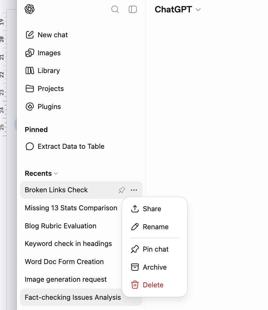 how to delete ChatGPT history