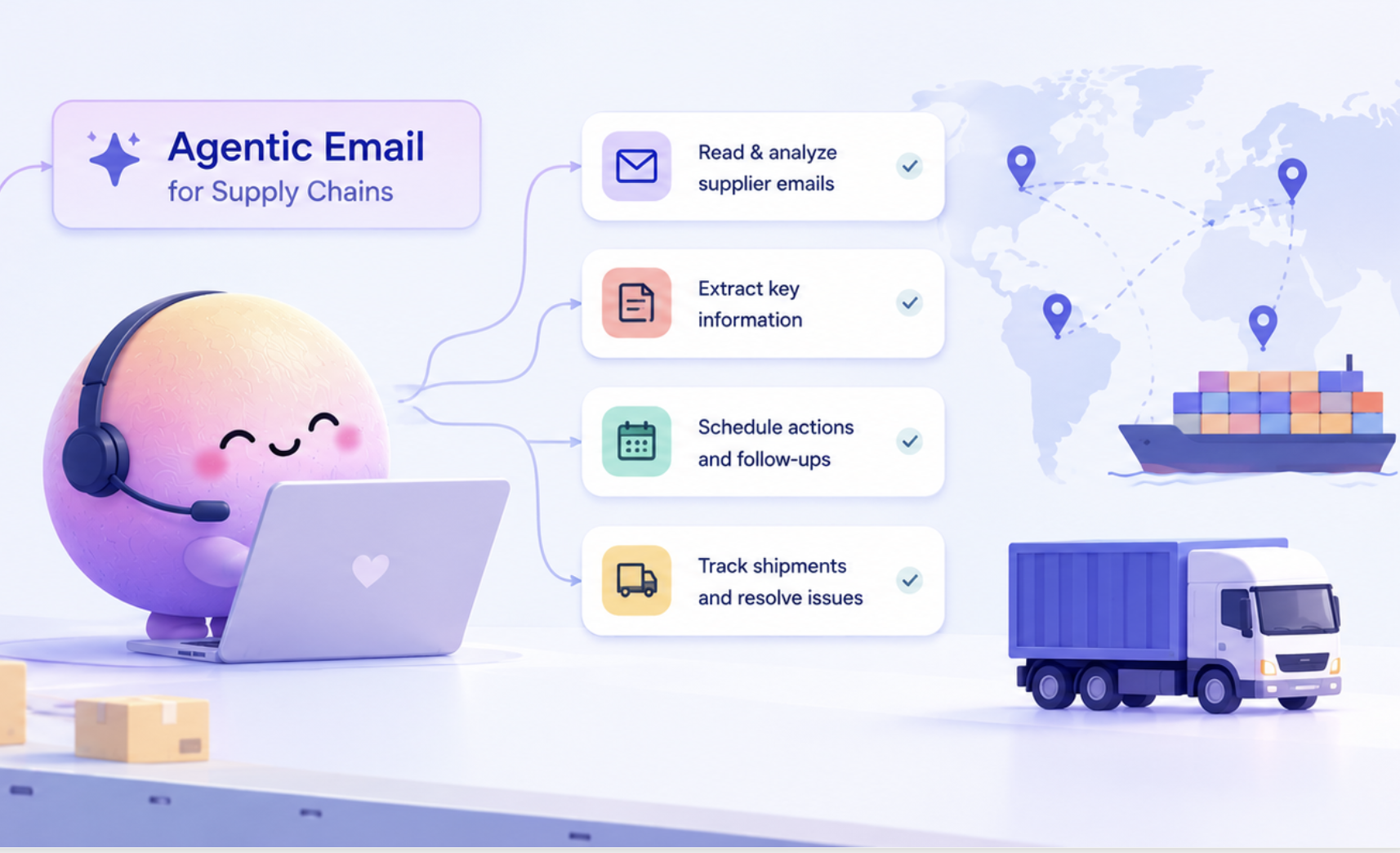 Supply chains need 10X more manual work than most workflows, and fixed-point automation doesn’t change that. Learn how AI agents can make supply chains better. 