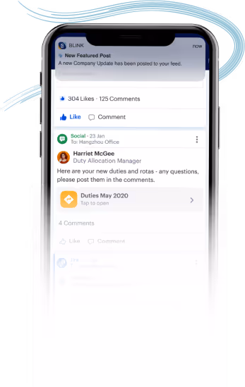 Blink’s social intranet mobile app.