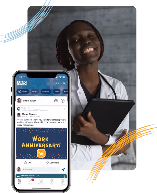 How to motivate frontline employees by sharing a work anniversary on the employee app