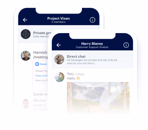 screen shot of blink private chat feature
