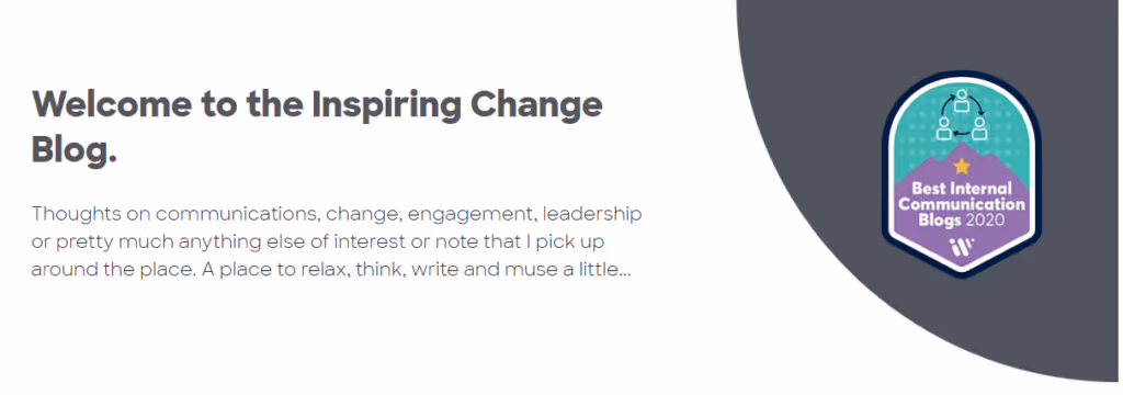 inspiring change blog homepage