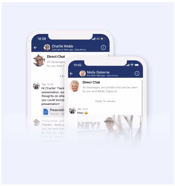 screen shot of blink app chat function