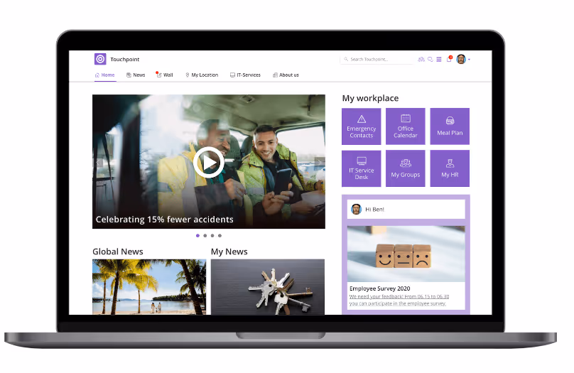 screenshot of staffbase interface