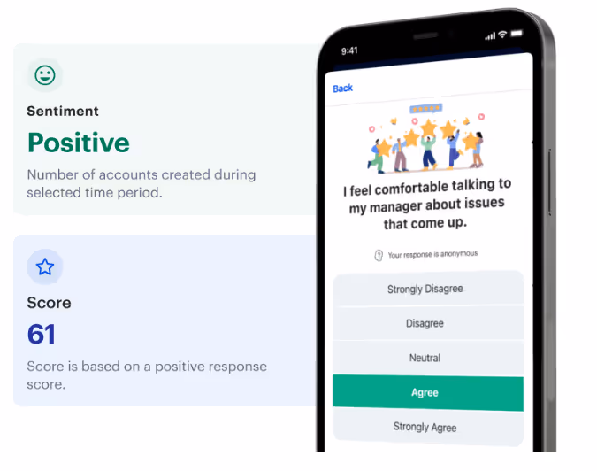 example of blink employee survey showing positive sentiment and scores