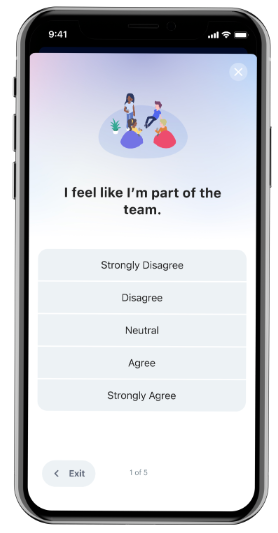 example question from annual employee engagement survey.