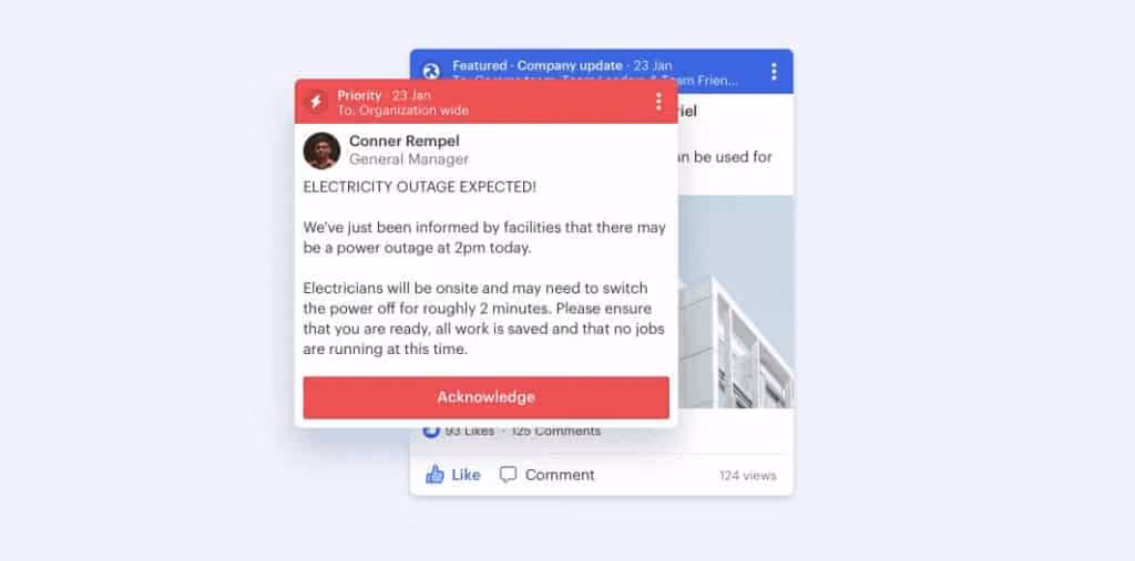 Blink has a priority post feature to make important posts a priority read.