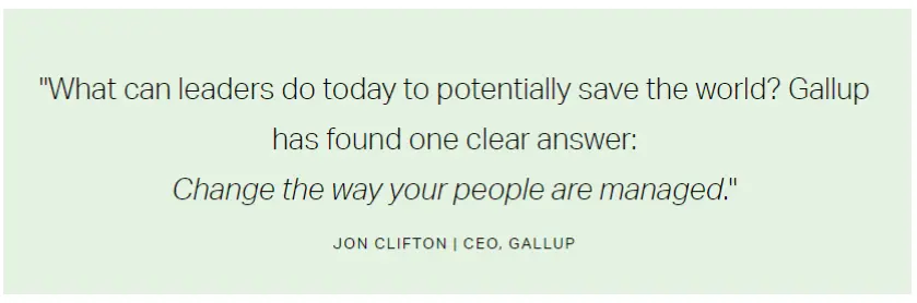 quote from jon clifton, CEO of Gallup