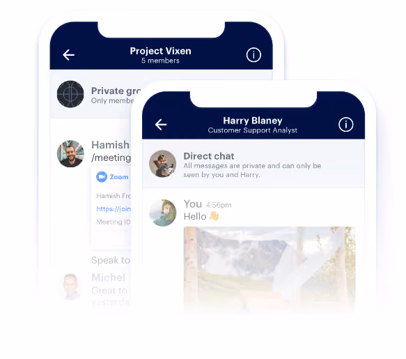 screen shot of blink private chat feature