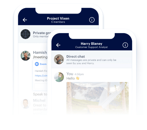 screen shot of blink private chat feature
